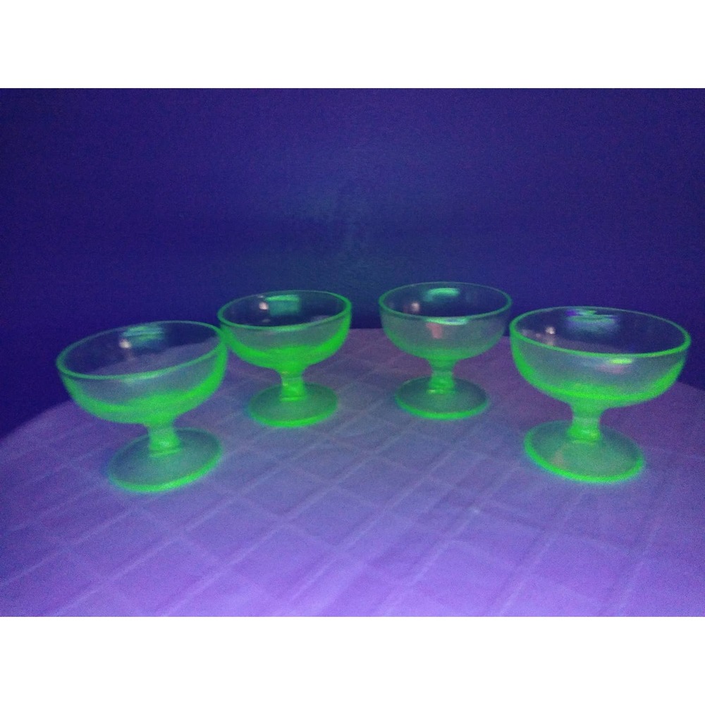 Uranium Glass dessert cups (set of 4)